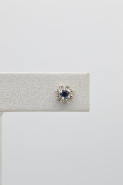 Sapphire & Diamond Studs, 14k