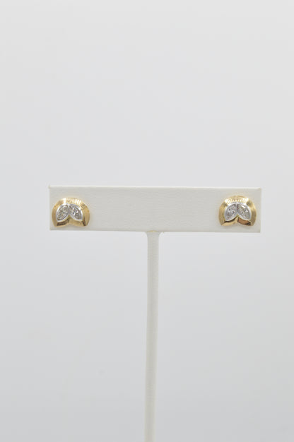 Diamond Petal Studs, 14k