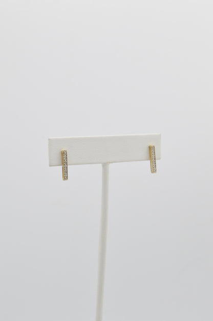 Diamond Bar Earrings, 14k