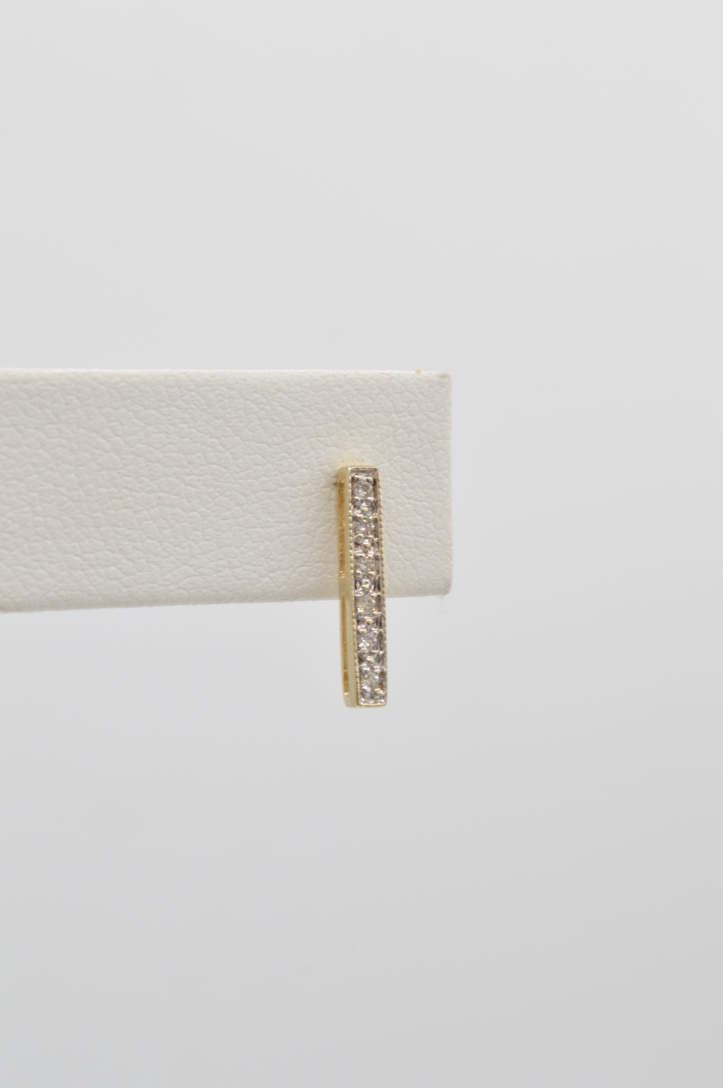 Diamond Bar Earrings, 14k