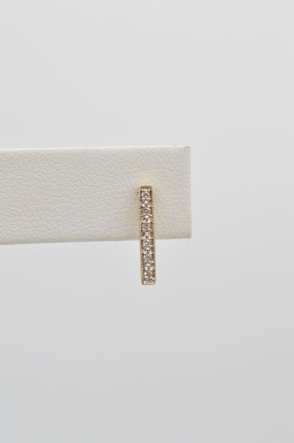 Diamond Bar Earrings, 14k
