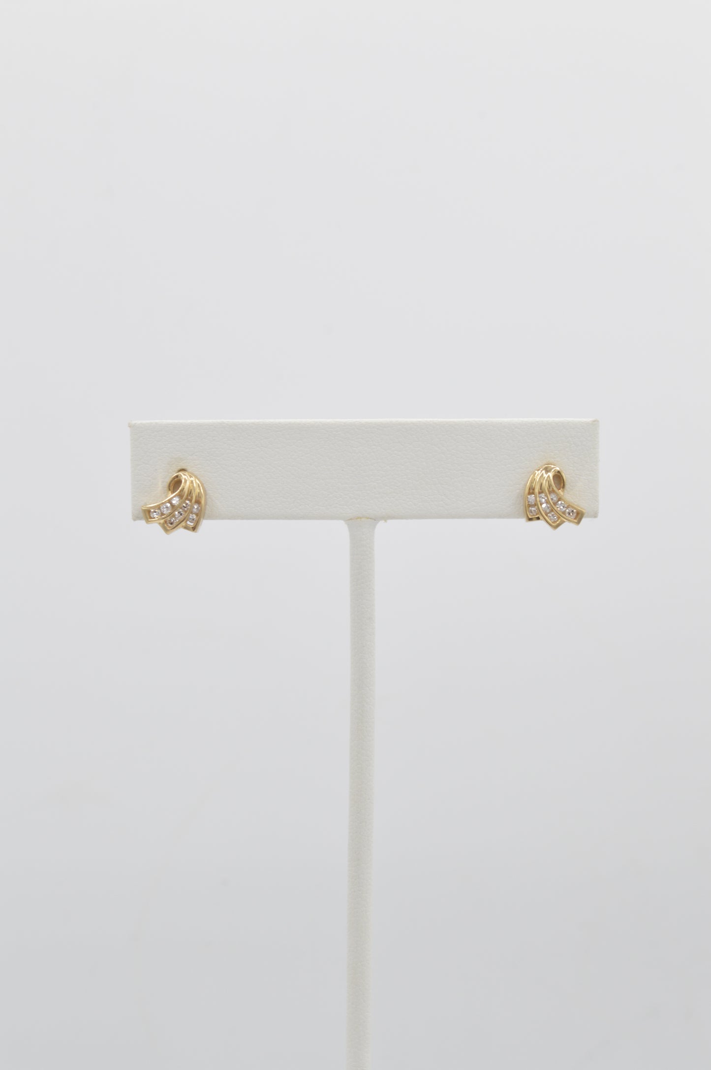 Diamond Fan Studs, 14k