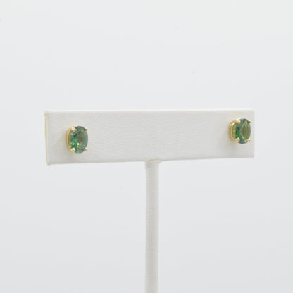 Green Sapphire Studs