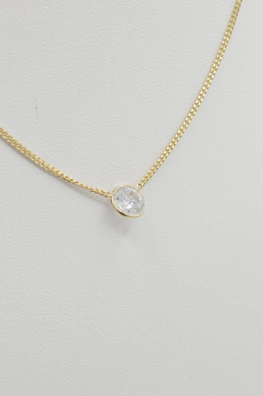 Large Solitaire Diamond Necklace, 18"