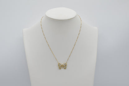 Butterfly Diamond Necklace, 14k