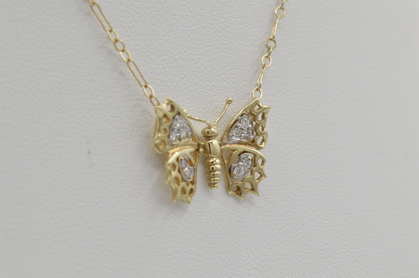 Butterfly Diamond Necklace, 14k