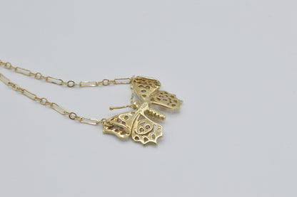 Butterfly Diamond Necklace, 14k