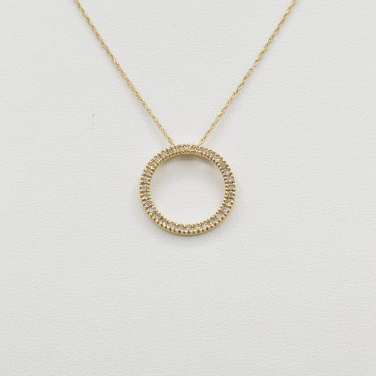 Circle of Diamonds Necklace, 14k