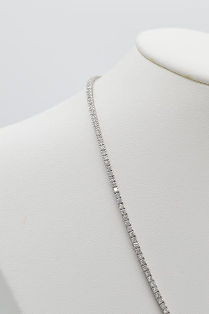 WG Diamond Tennis Necklace, 17"