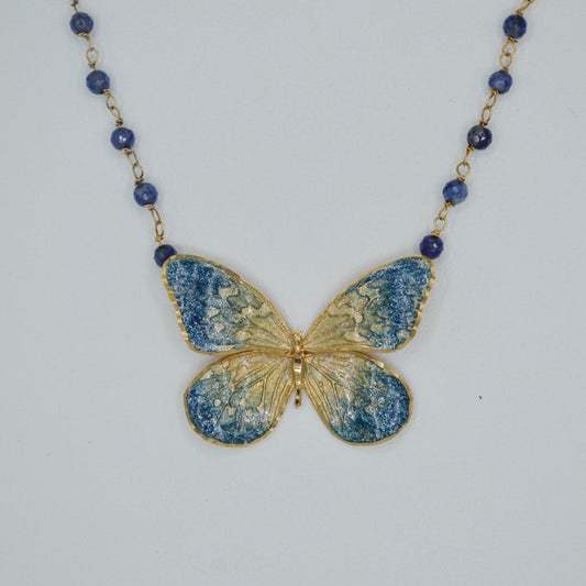 Blue Butterfly Necklace