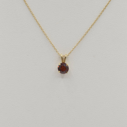 Dainty Garnet Pendant, 14k