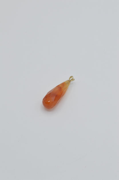 Carnelian Teardrop, 14k