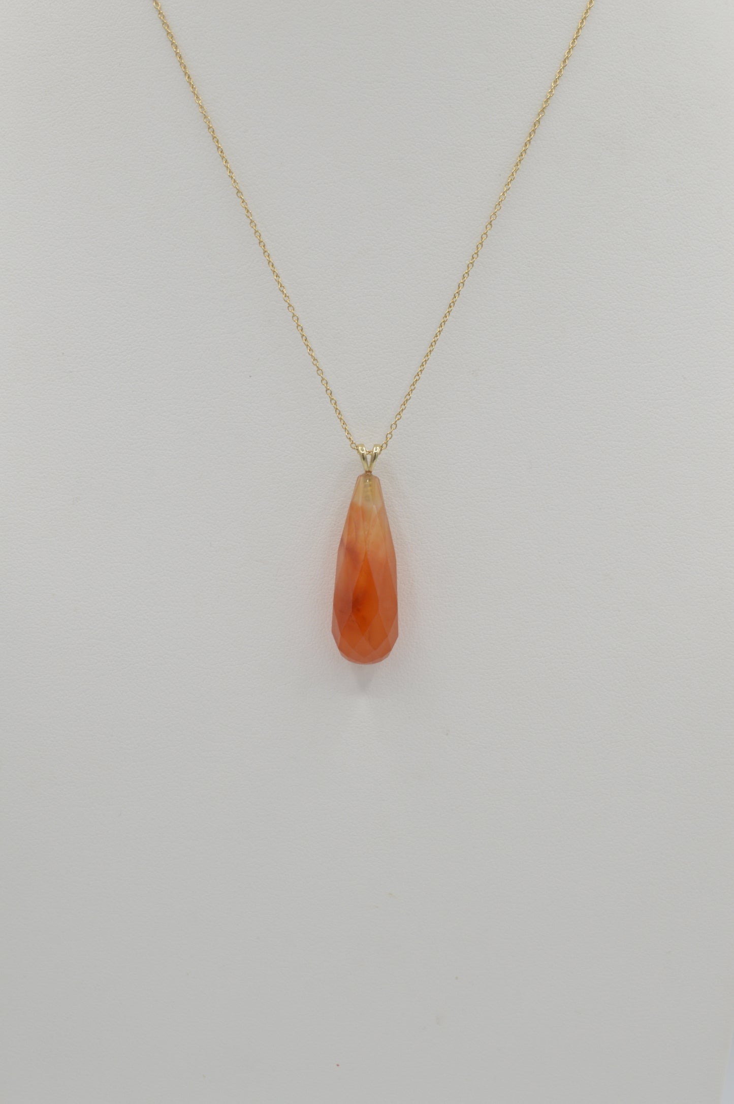 Carnelian Teardrop, 14k