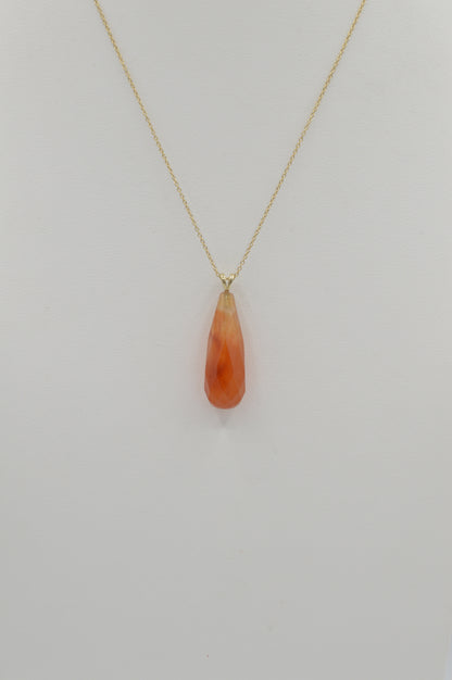 Carnelian Teardrop, 14k