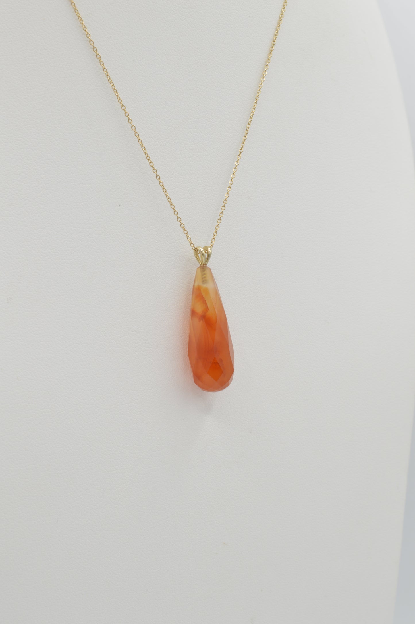 Carnelian Teardrop, 14k