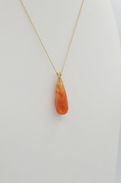 Carnelian Teardrop, 14k