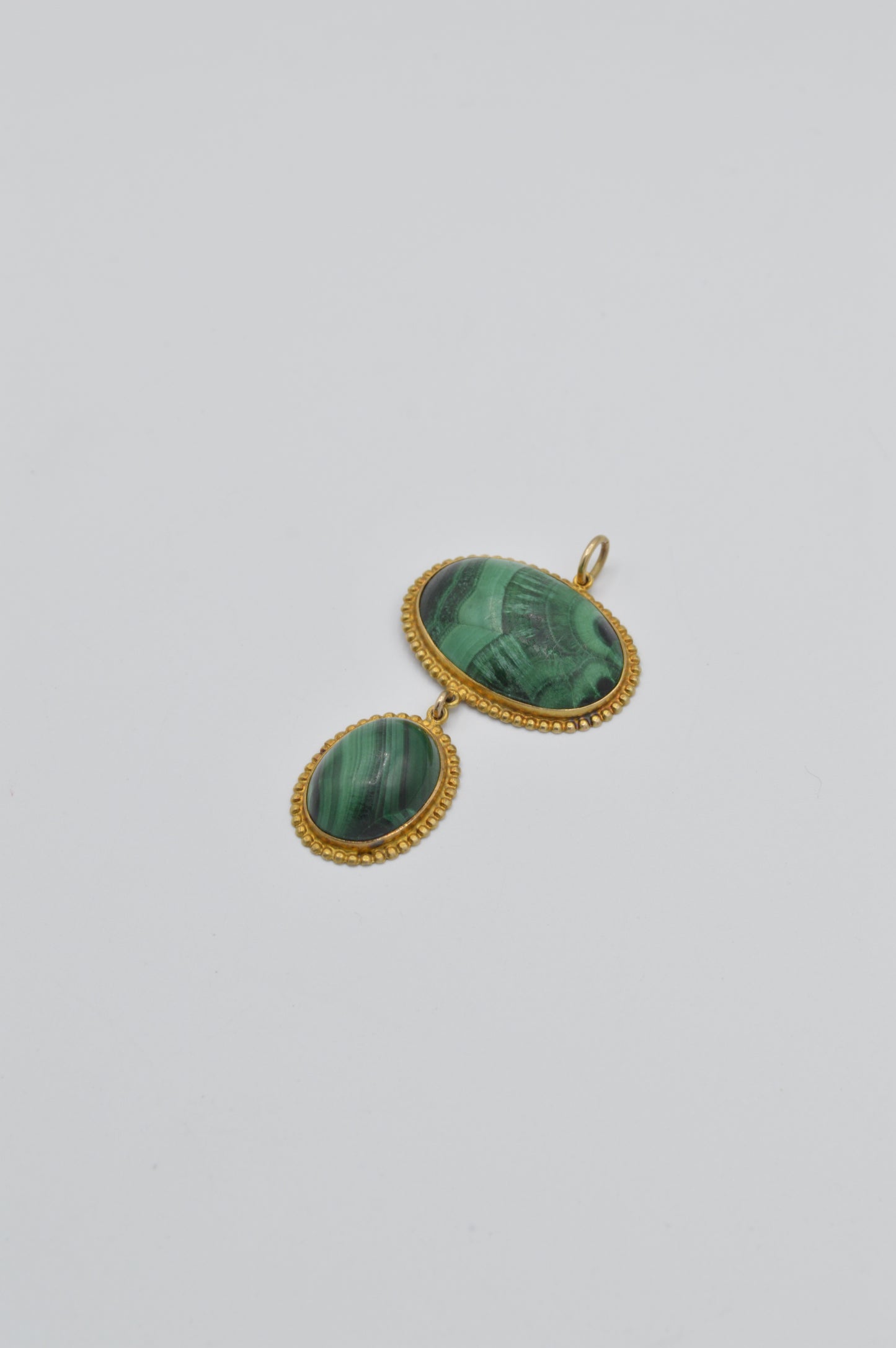 Malachite Pendant, 14k