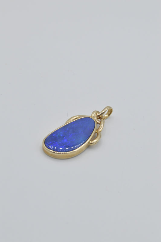 Black Opal Pendant, 14k