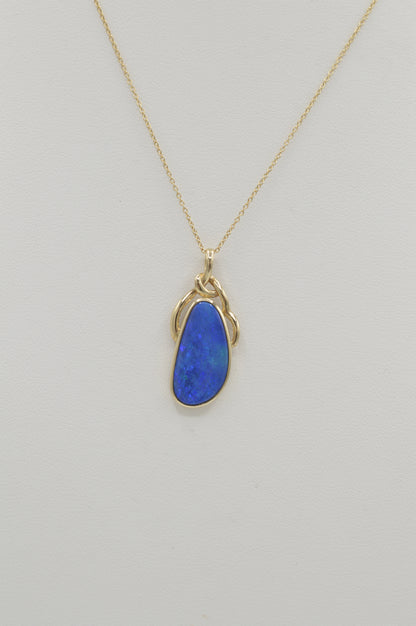 Black Opal Pendant, 14k