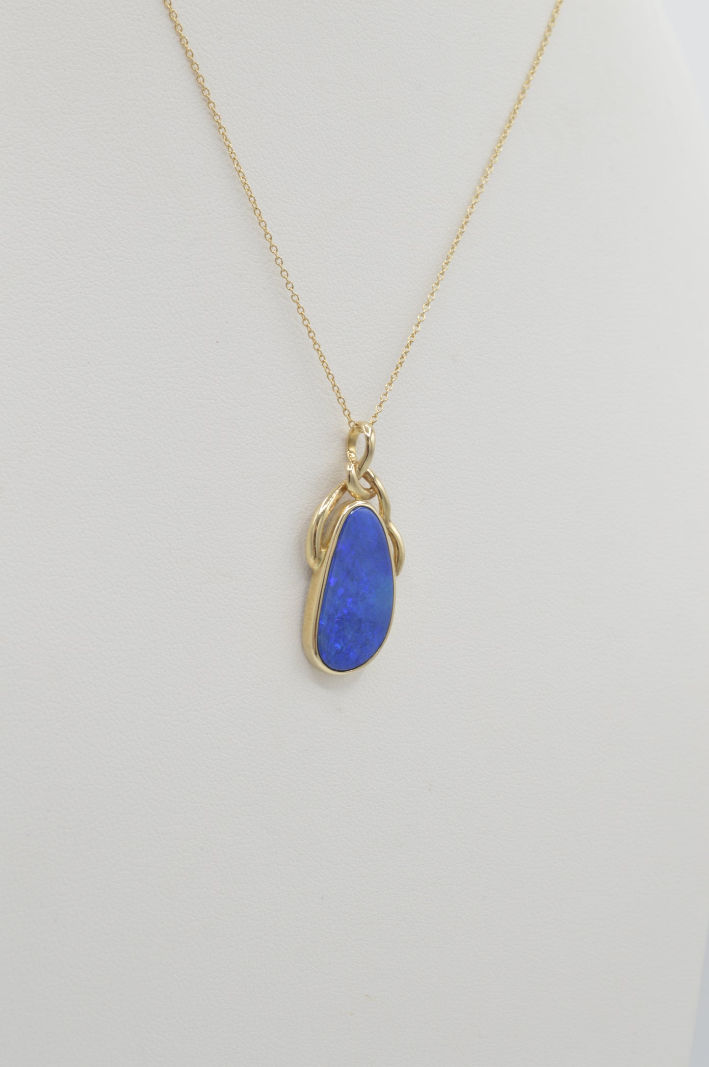 Black Opal Pendant, 14k