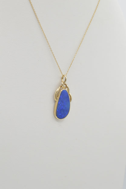 Black Opal Pendant, 14k