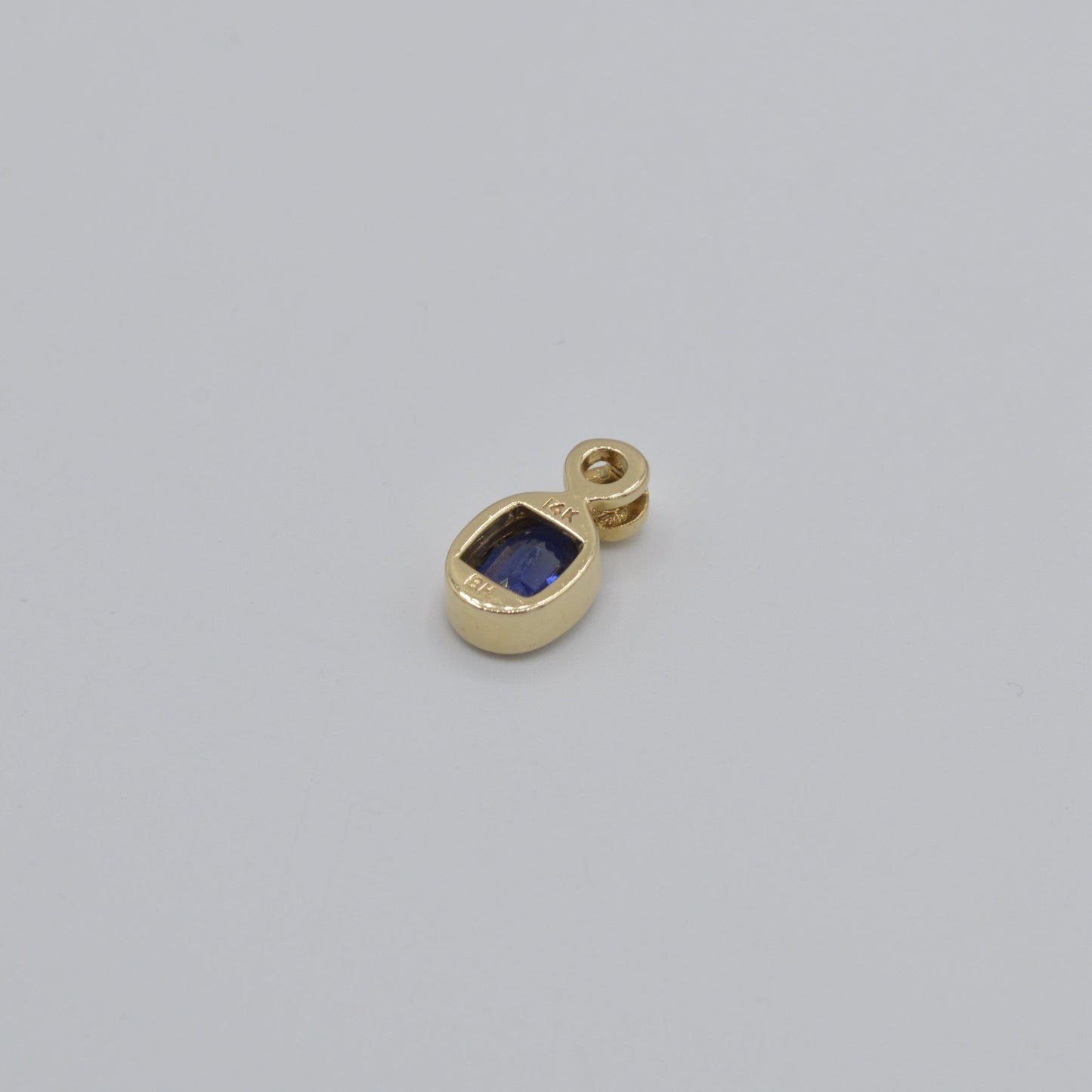 Bezel Sapphire & Diamond Pendant