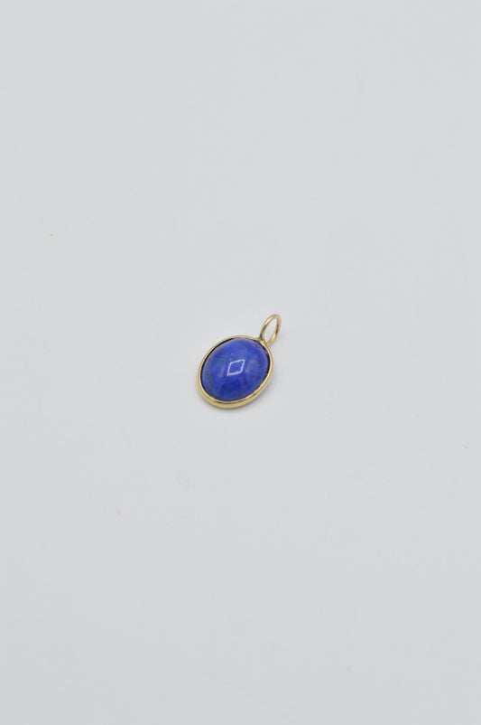 Lapis Cabahon Charm, 14k