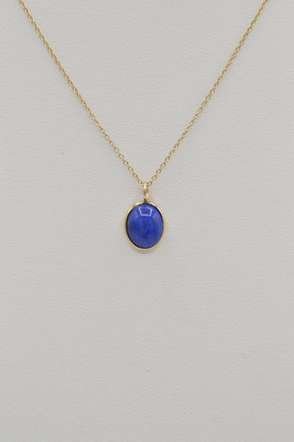 Lapis Cabahon Charm, 14k