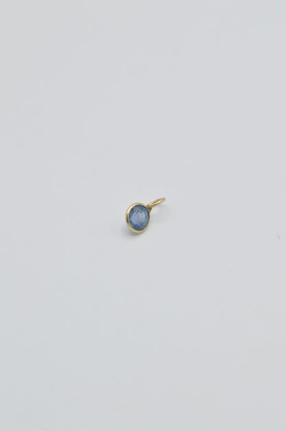 Deep Blue Topaz Charm, 14k