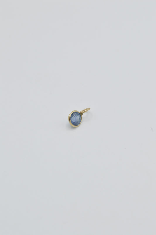 Deep Blue Topaz Charm, 14k