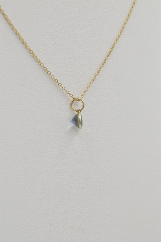 Round Deep Blue Topaz, 14k