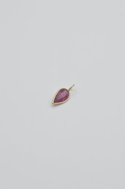 Garnet Petal Charm, 14k