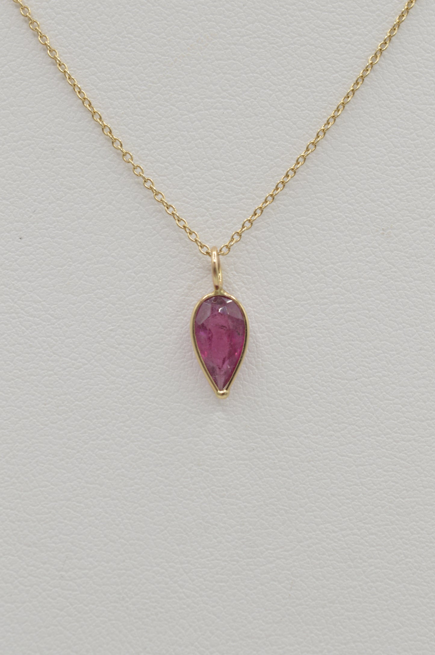 Garnet Petal Charm, 14k