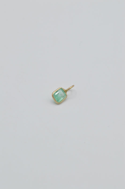 Emerald Cushion Charm, 14k