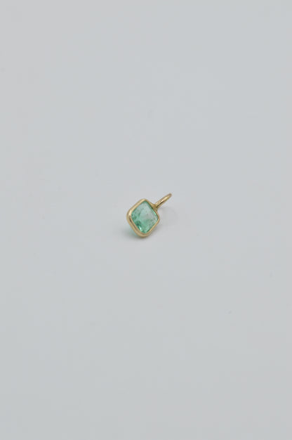 Emerald Cushion Charm, 14k