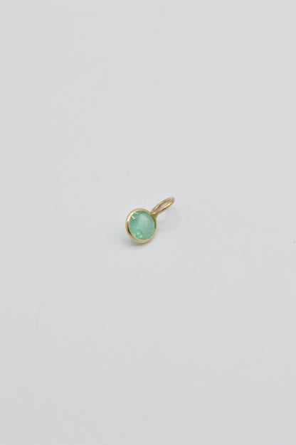 Dainty Emerald Charm, 14k