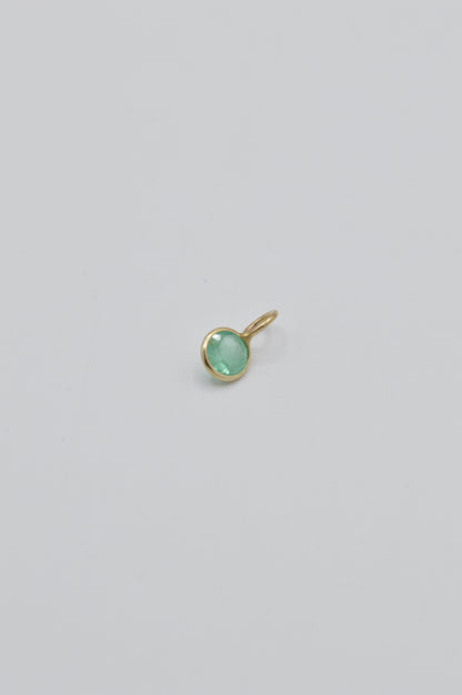 Dainty Emerald Charm, 14k