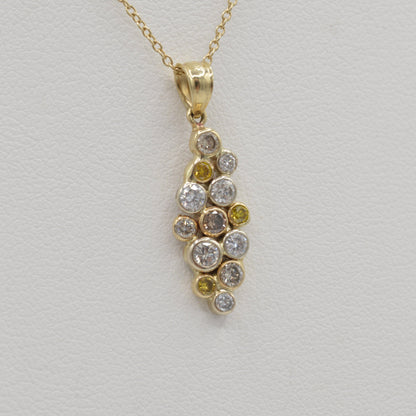 Honeycomb Diamond Pendant, 14k