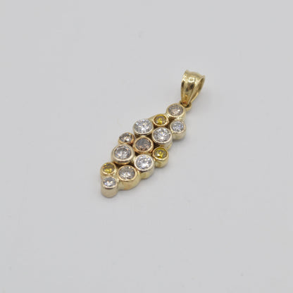 Honeycomb Diamond Pendant, 14k