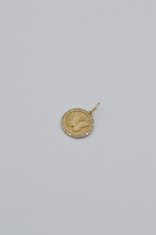 Butterfly Medallion, 14k