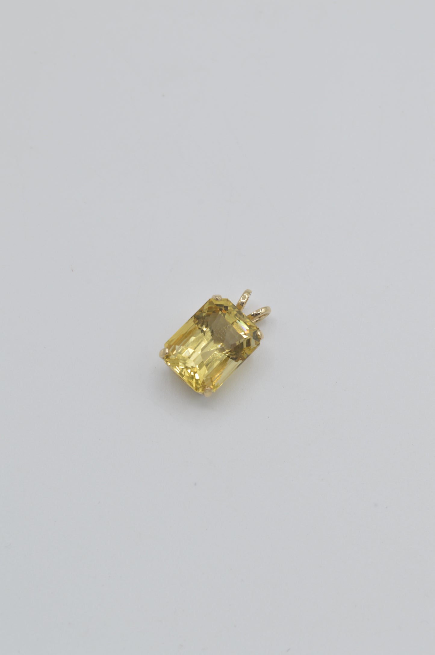 Lemon Citrine Pendant, 14k