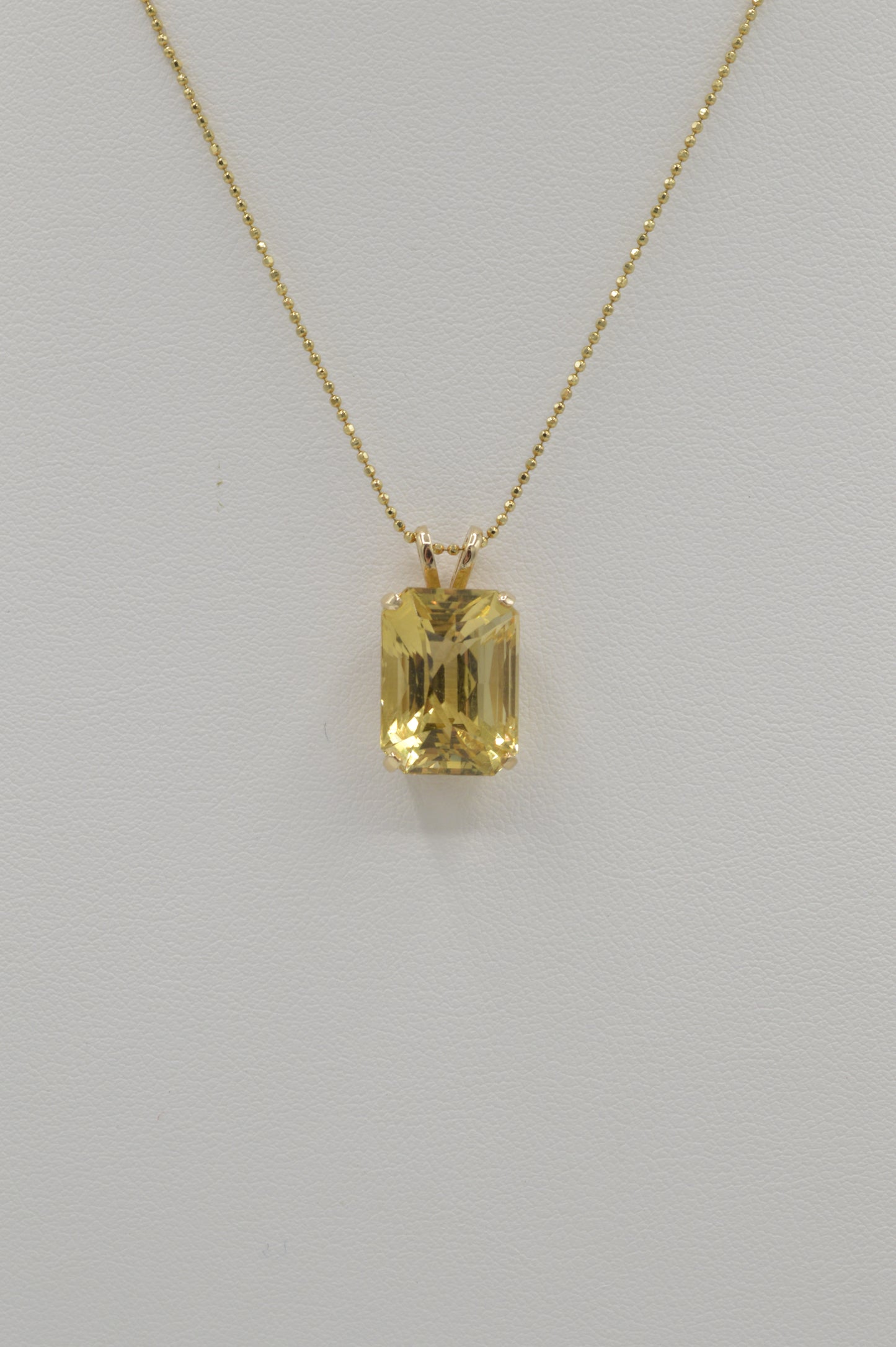 Lemon Citrine Pendant, 14k