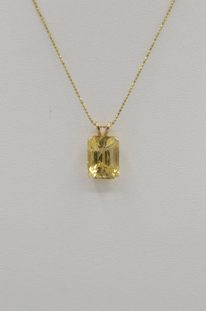 Lemon Citrine Pendant, 14k