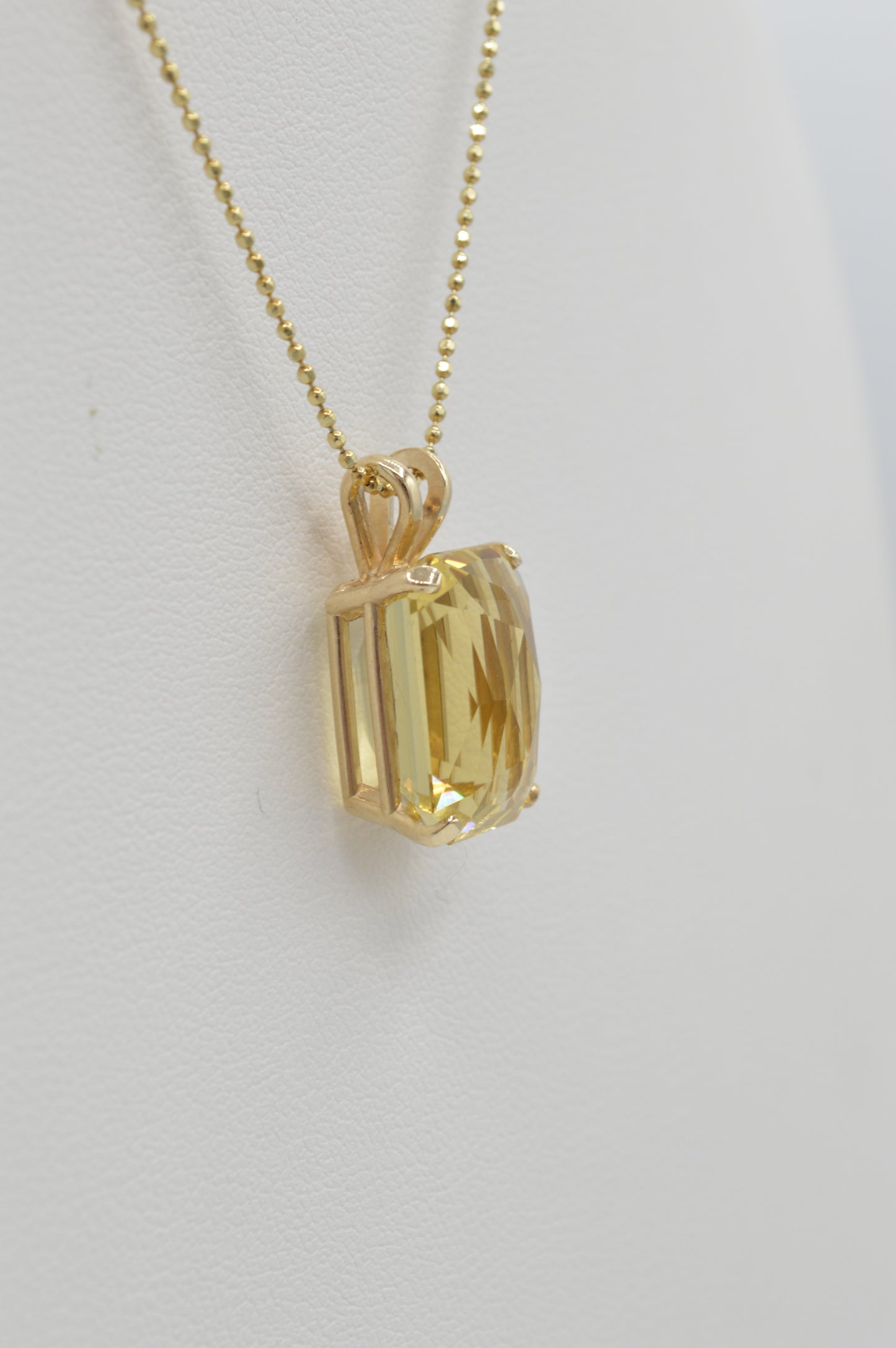 Lemon Citrine Pendant, 14k