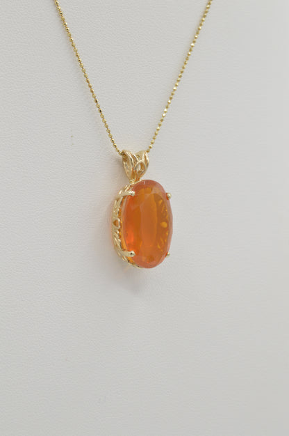 Fire Opal Chunk, 14k