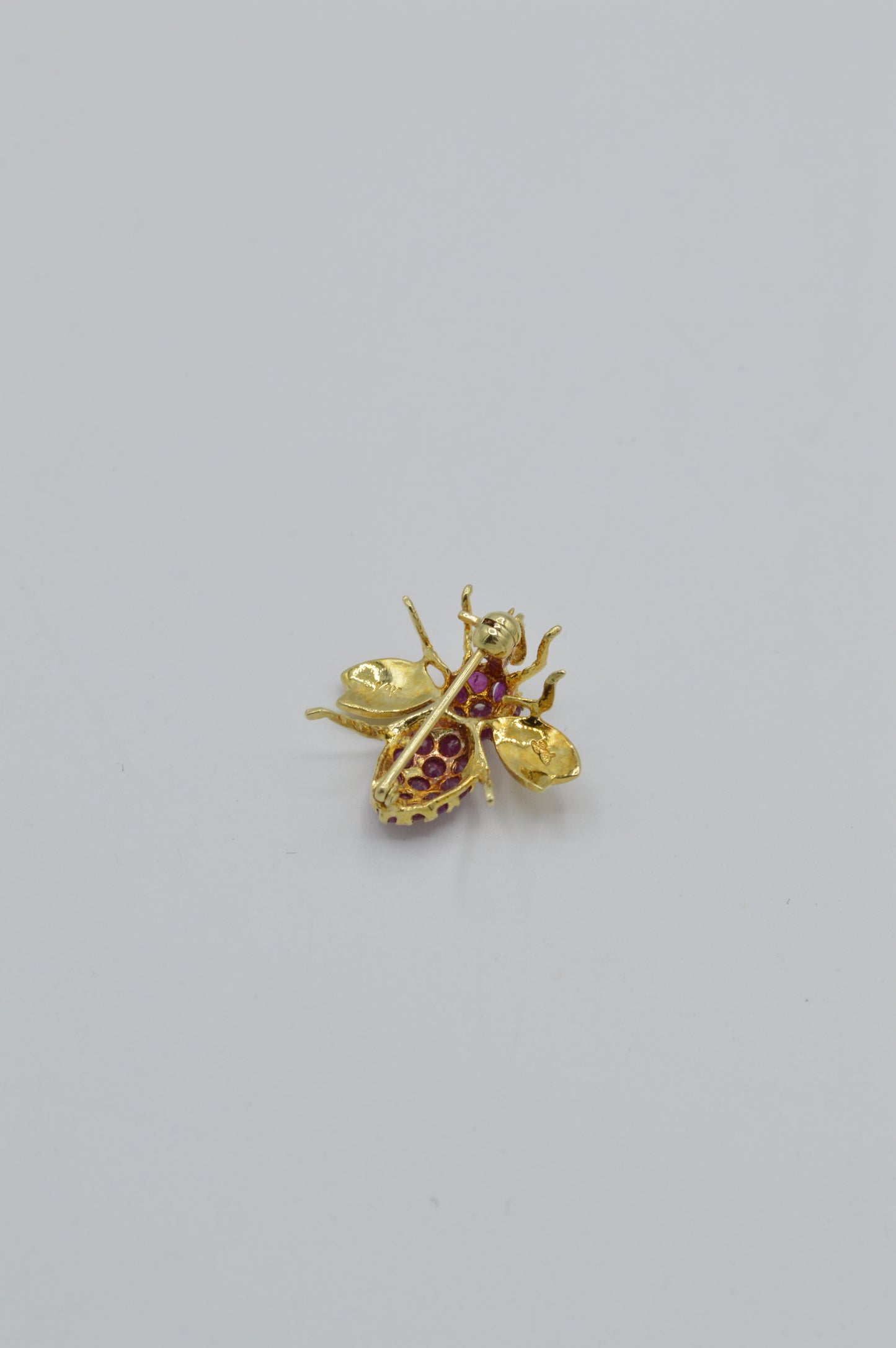 Ruby Bumblebee Pin, 14k