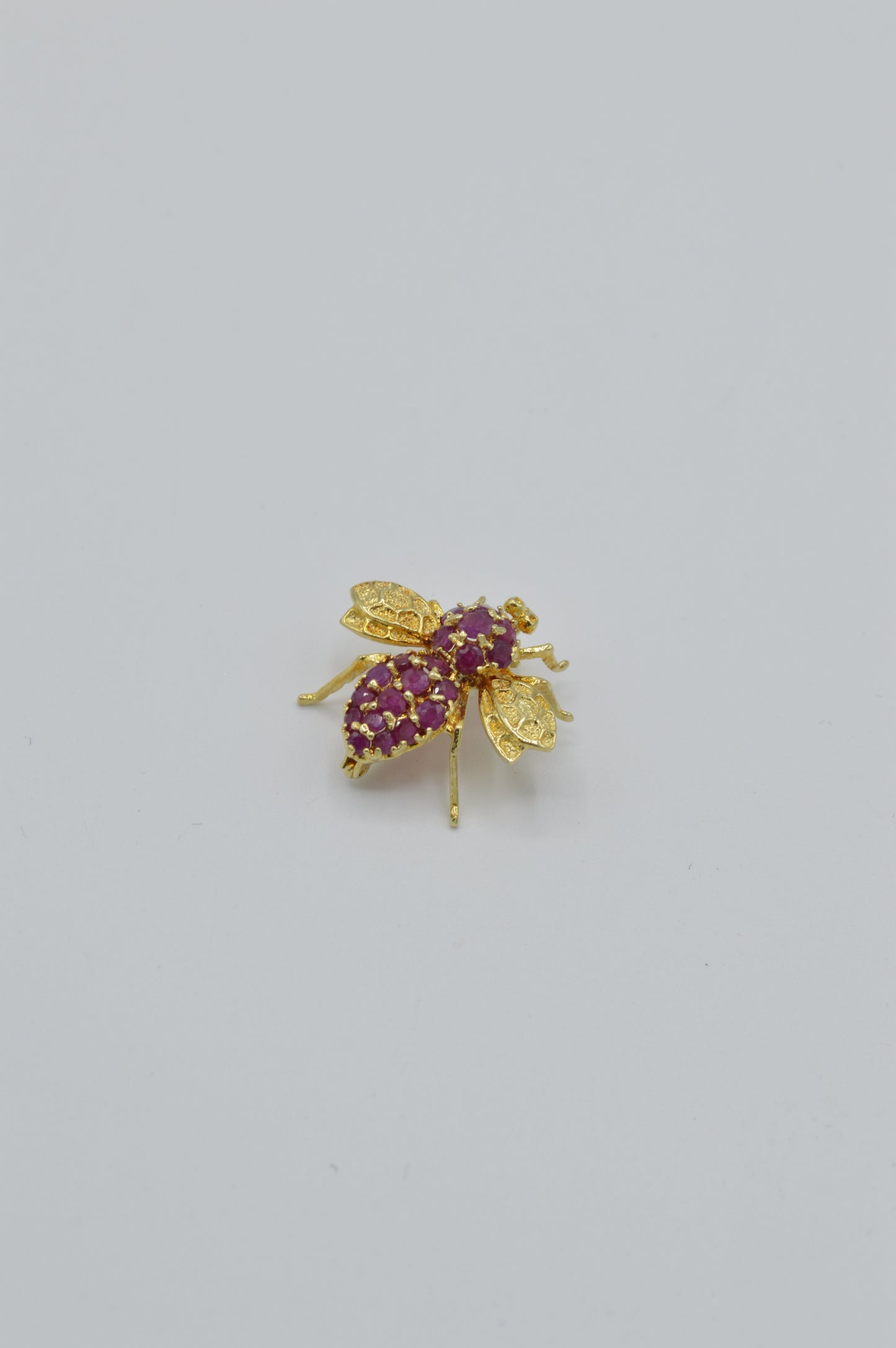 Ruby Bumblebee Pin, 14k