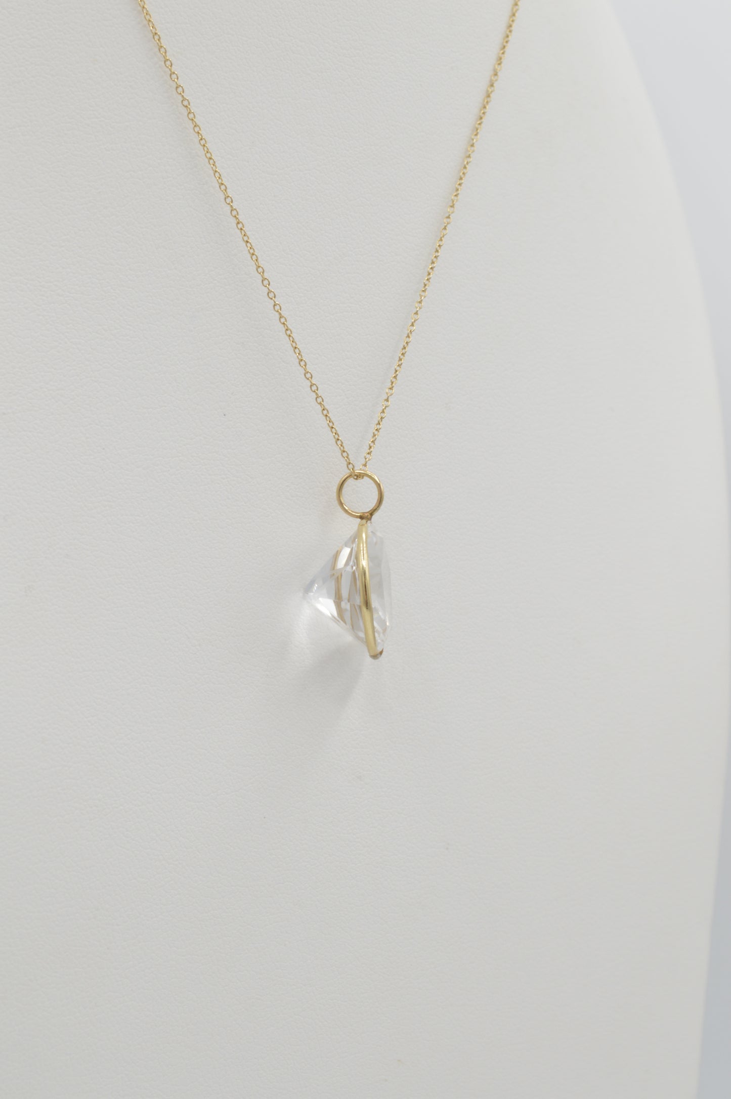 White Topaz Pendant, 14k