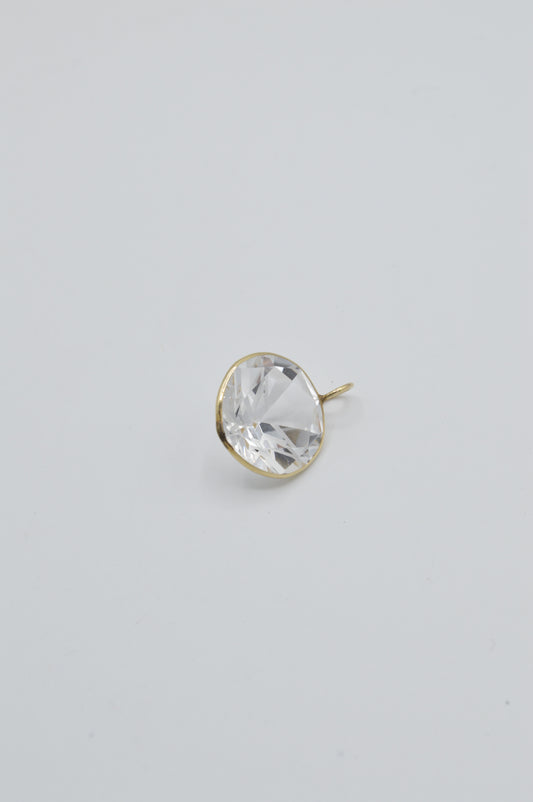 White Topaz Pendant, 14k