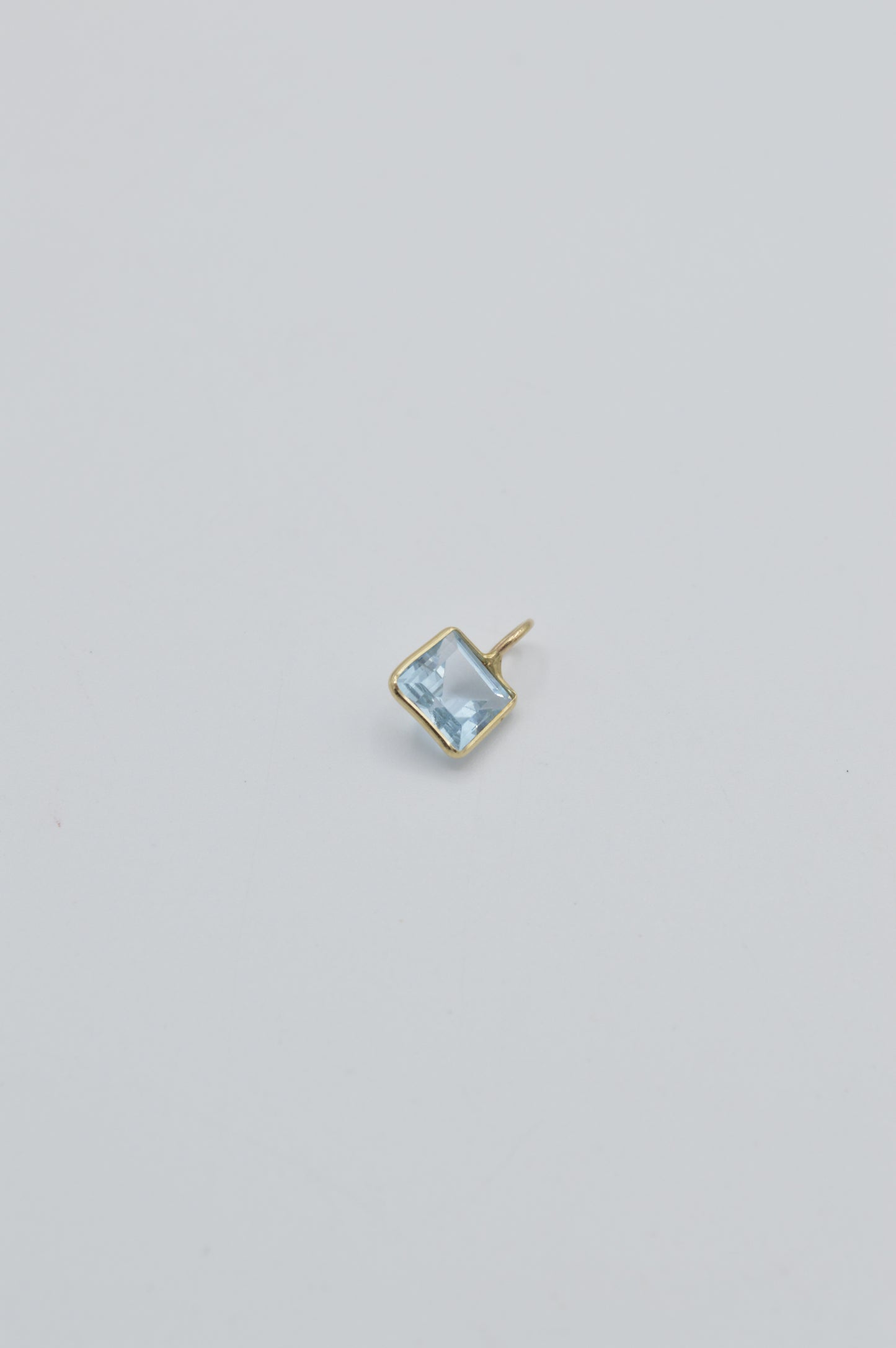 Square Topaz Charm, 14k